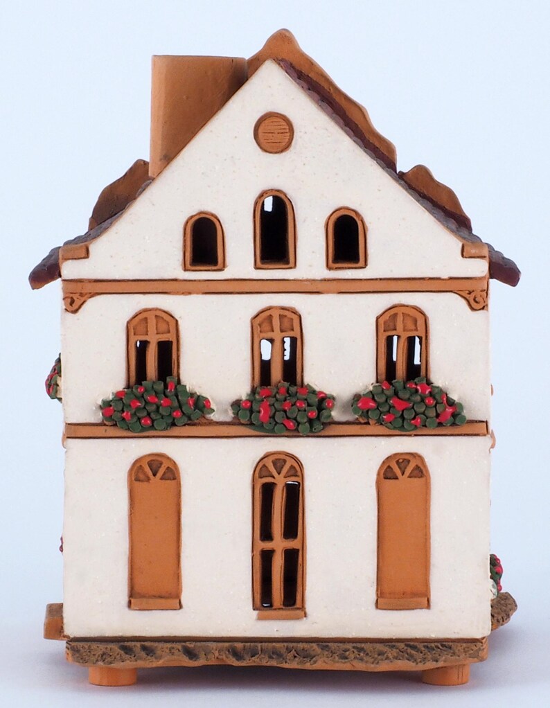 Handcrafted Ceramic Tealight Holder - Collectible Miniature of Historic Buddenbrook House in Lübeck, Germany image 6