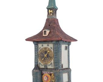 Handmade Ceramic Clock Tower Tea Light Holder: Bern Zytglogge