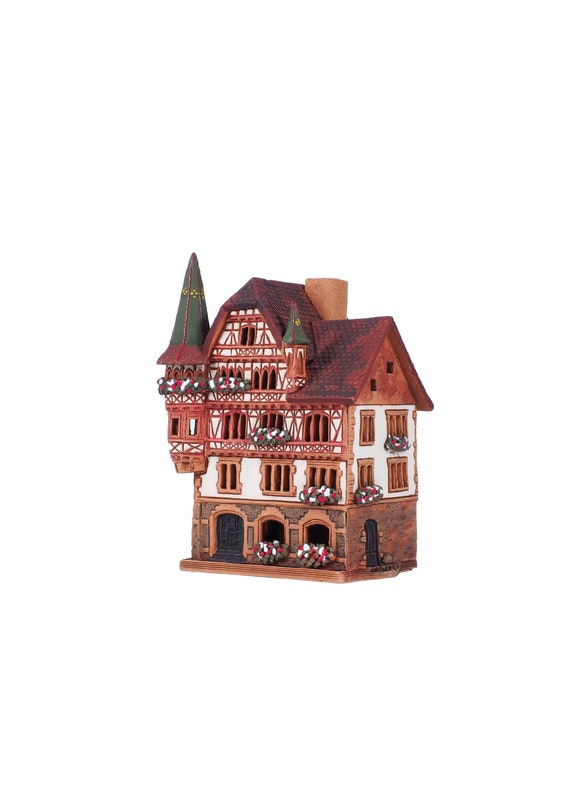 セラミックティーライトキャンドルホルダー 部屋の装飾 オーテンベルクのタウンホールのコレクターミニチュアレプリカ D246 セラミックティーライトキャンドルホルダー 部屋の装飾 コレクタブル