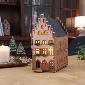 Midene Ceramic Art Tealight Candle Holder, Handcrafted Collectible Miniature, Romer, Frankfurt, Germany – Room Decoration.