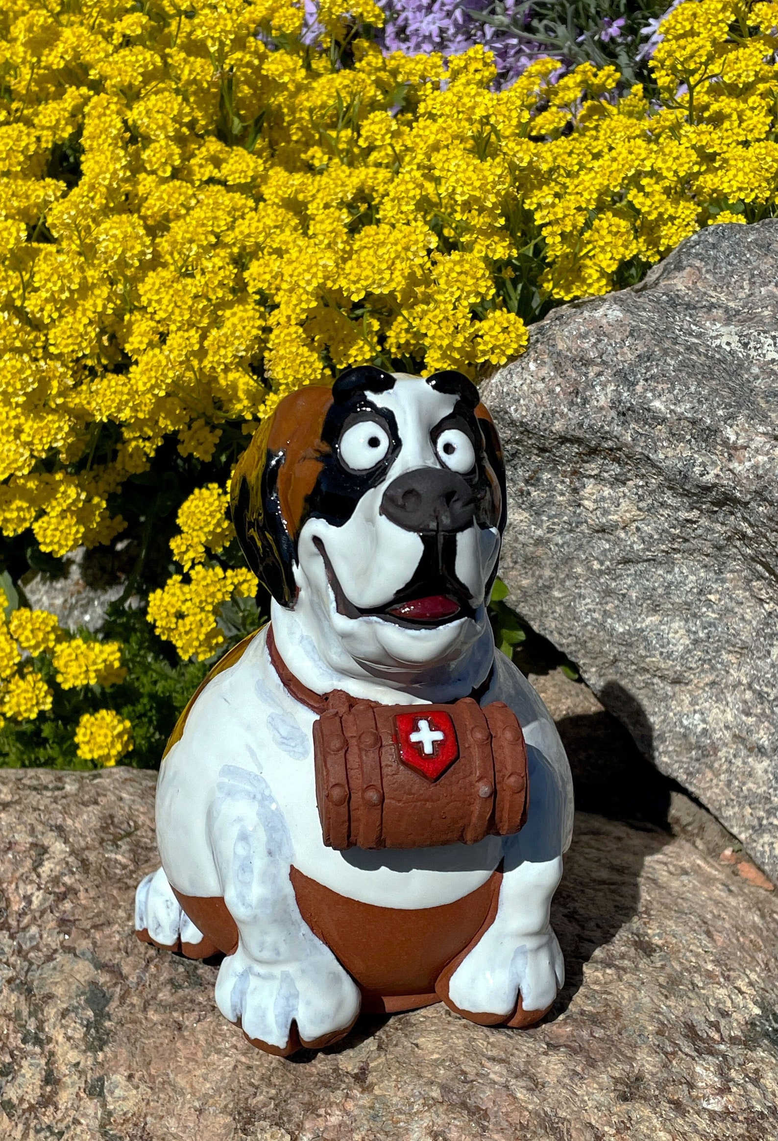 Ceramic Garden Dog Yard Decor Garden Decor Dog With Stake Etsy