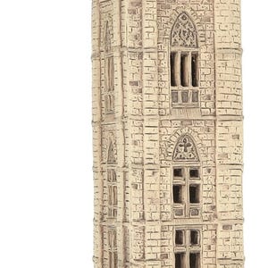 Midene Ceramic Art Tealight Candle Holder Room Decoration Handcrafted Collectible Miniature Light House Gros Horloge House in Rouen, France