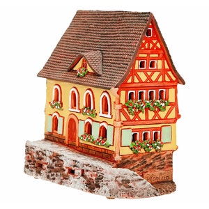 Midene Ceramic house Tea light Candle Holder Home decor Collectible miniature house of Historic Plönlein Rothenburg Germany C260 Tiny House