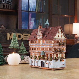 Ceramic house miniature house replica of Old Town Hall in Tübingen Tea light Candle Holder Collectible Handmade Collectible clay house  C283