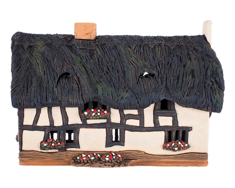 Room Decoration Collectible miniature replica of Old Thatch Tavern Ceramic Tealight Candle Holder B290 \u2122 Midene