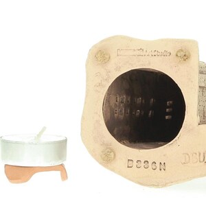 Midene Ceramic Art Tealight Candle Holder Room Decoration Handcrafted Collectible Miniature Light House Gros Horloge House in Rouen, France