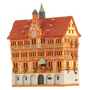 Ceramic house miniature house replica of Old Town Hall in Tübingen Tea light Candle Holder Collectible Handmade Collectible clay house  C283