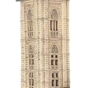 Midene Ceramic Art Tealight Candle Holder Room Decoration Handcrafted Collectible Miniature Light House Gros Horloge House in Rouen, France