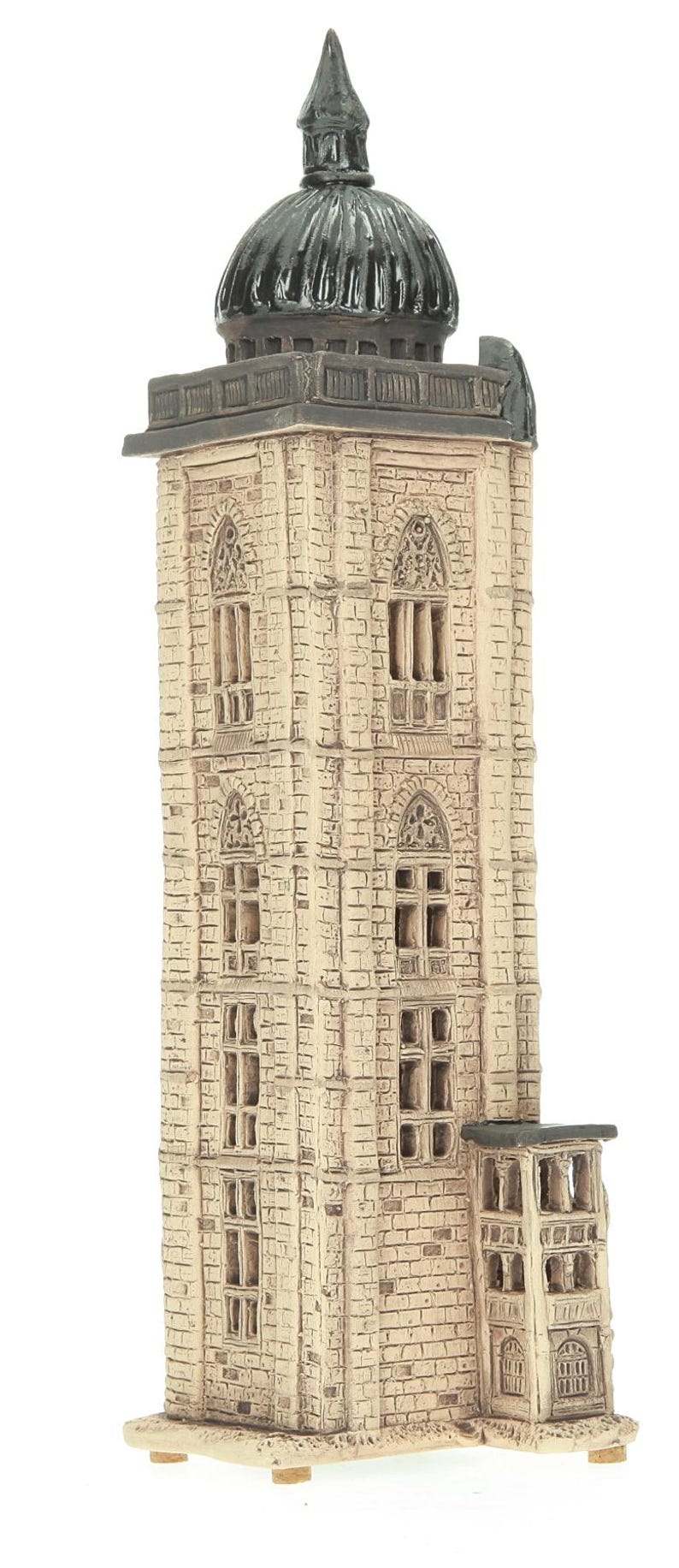 Midene Ceramic Art Tealight Candle Holder Room Decoration Handcrafted Collectible Miniature Light House Gros Horloge House in Rouen, France