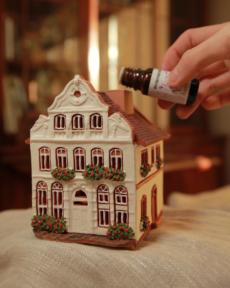 Handcrafted Ceramic Tealight Holder - Collectible Miniature of Historic Buddenbrook House in Lübeck, Germany image 1