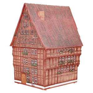 Midene Ceramic house Tea light Candle Holder Home decor miniature house replica of the house of Knochenhaueramt Hildesheim F218 Tiny House