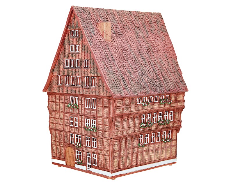 Midene Ceramic house Tea light Candle Holder Home decor miniature house replica of the house of Knochenhaueramt Hildesheim F218 Tiny House