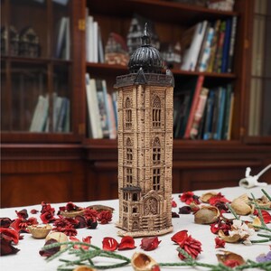 Midene Ceramic Art Tealight Candle Holder Room Decoration Handcrafted Collectible Miniature Light House Gros Horloge House in Rouen, France
