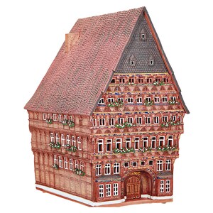 Midene Ceramic house Tea light Candle Holder Home decor miniature house replica of the house of Knochenhaueramt Hildesheim F218 Tiny House