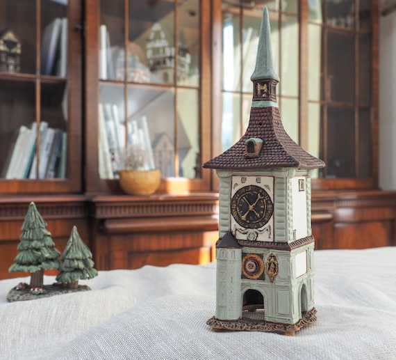 Handmade Ceramic Clock Tower Tea Light Holder: Bern Zytglogge