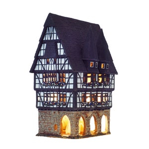 Ceramic house Tea light Candle Holder Home decor Handmade miniature house replica of the original Town Hall in Alsfeld F16 Tiny House Midene image 8