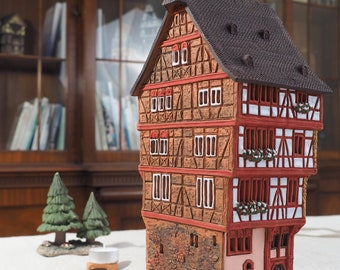 Midene セラミックハウス ティーライト キャンドルホルダー ホーム