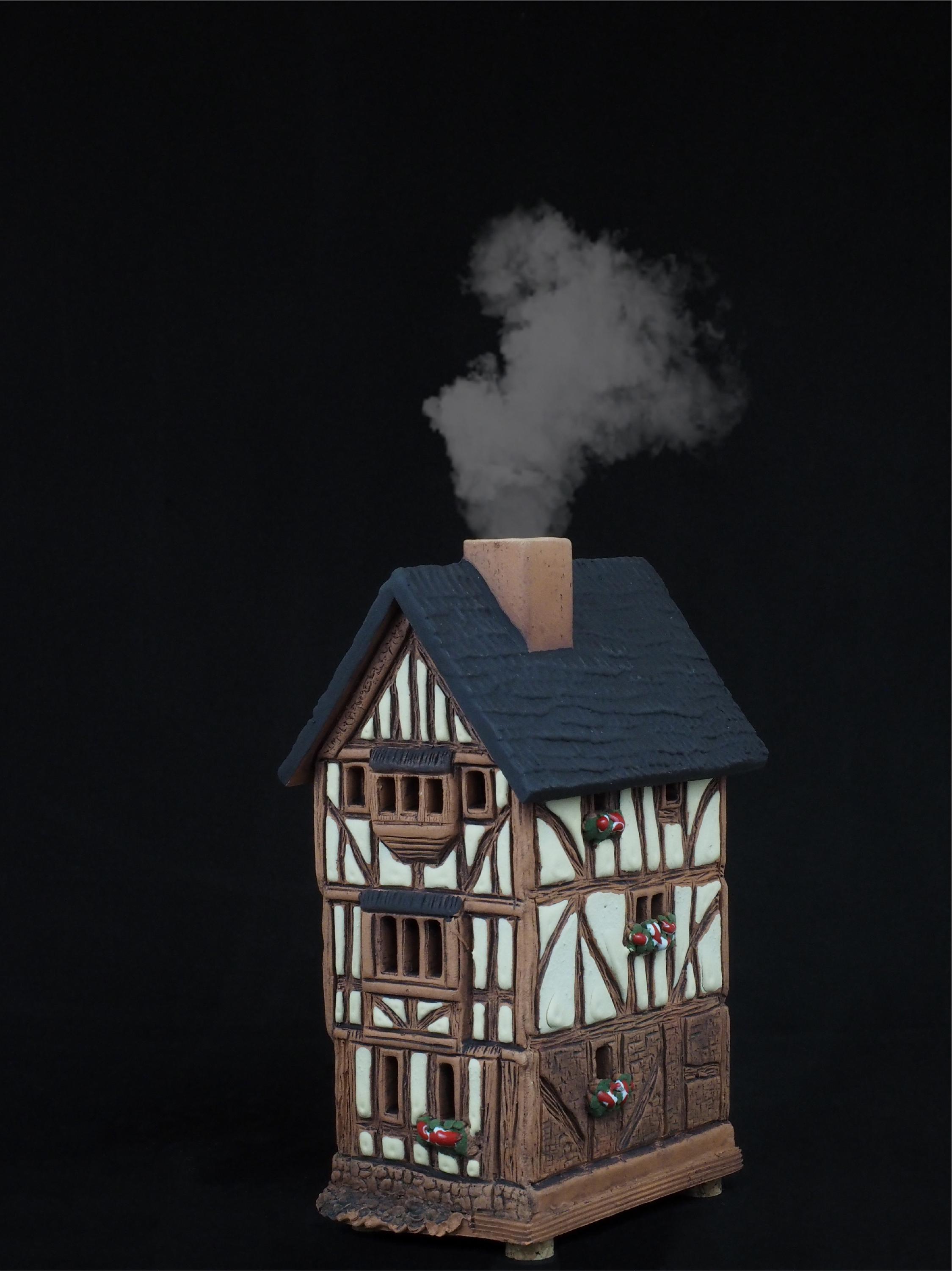 Casetta In Ceramica Per Incenso Oxford – Fatte A Mano E Dipinte, Decorazione Da Collezione