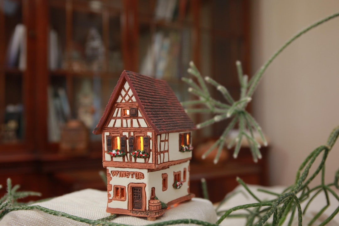 Midene セラミックハウス ティーライト キャンドルホルダー 歴史的な