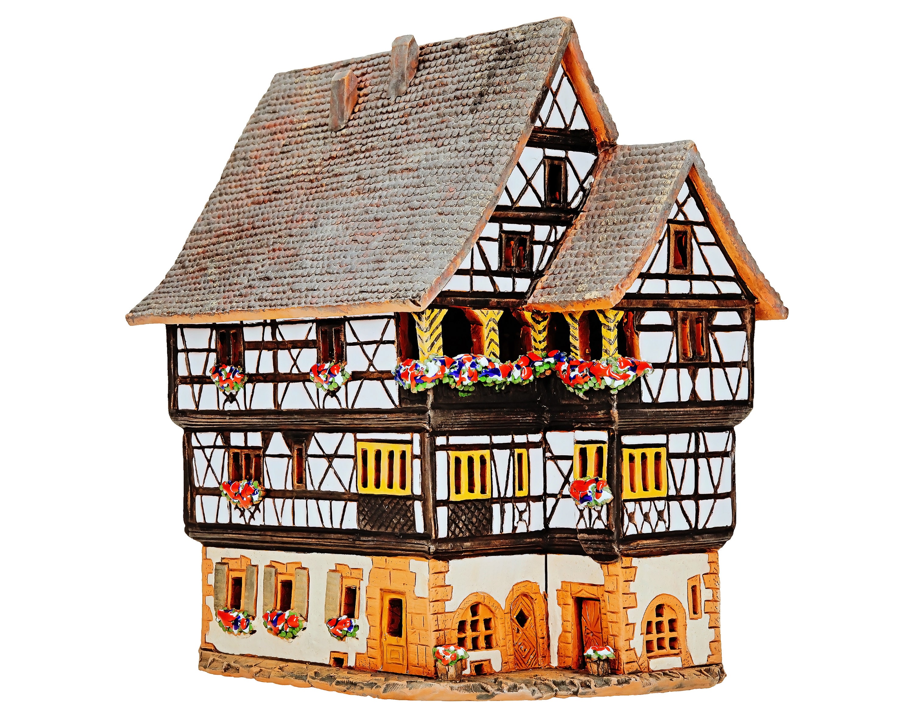 porte-bougie chauffe-plat midene ceramic house réplique de maison miniature en argile collection la historique kaysersberg d286 tiny house