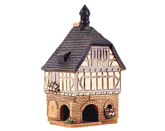 Midene Ceramic Cone Incense Holder incense burner Collectible miniature house of Bäckerbrunnen in Wiesbaden R333 Tiny House mini house