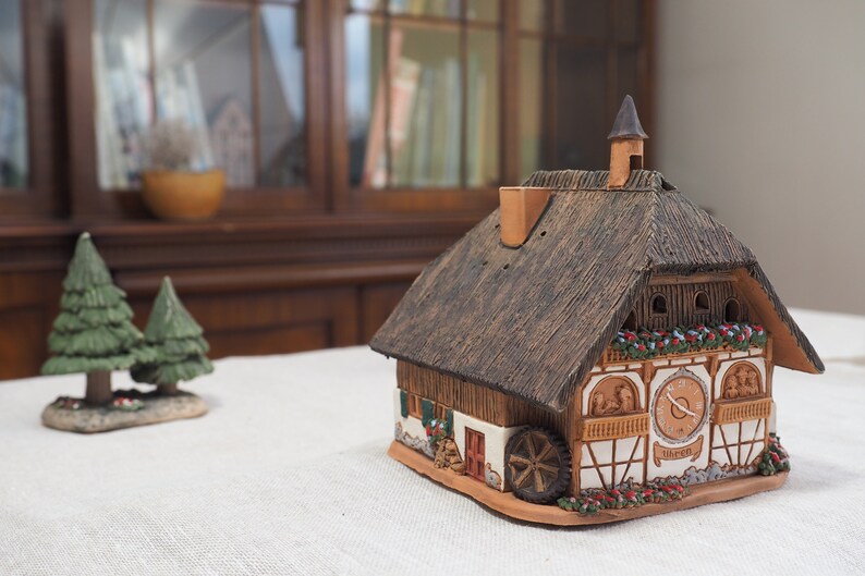 Ceramic Cuckoo Clock House: Black Forest Tea Light Candle Holder image 2