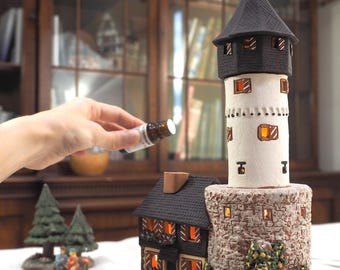 Ceramic house Tealight Holder - miniature replica of the Historic Tower in Frankfurt
