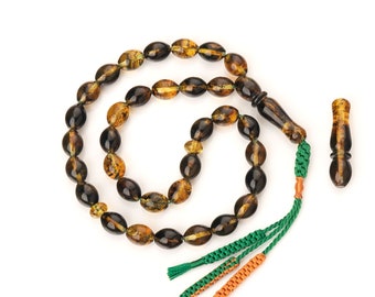 Chapelet Islamique (Tasbih) 33 Perles - Véritable Ambre Baltique Naturel De Lituanie - Perles De Prière Ou D'inquiétude