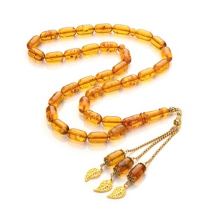 Amber Tasbih| 33 Islamic Prayer Beads,56g|Amber Misbaha|Tesbih|Sibha|مسبحة عنبر|