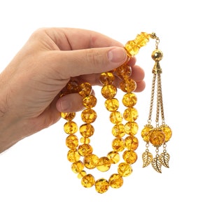 Amber Tasbih|Handmade|33 Islamic Prayer Beads, 80g|Kahrman|Tesbih|Sibha|Misbaha|حبات مسبحة العنبر