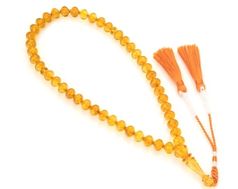 Chapelet & Tesbih En Ambre Baltique & Soie - Authentique & Élégant - Prix Réduit