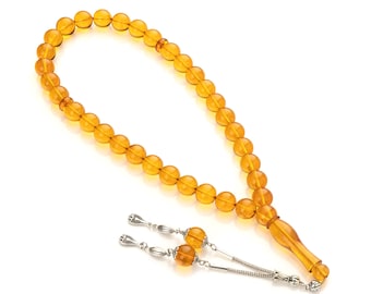Tasbih ambrato/ 33 perline di preghiera islamiche,44g/Misbaha ambrato/Tesbih/Sibha/مسبحة عنبر/