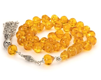 Tasbih ambrato/33 perline di preghiera islamiche,68g/Misbaha/Tesbih/Sibha/مسبحة عنبر/