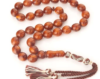 Brend Old Germany Amber Tasbih, Large Prayer Beads, Amber Misbaha, Vintage Style, 68g