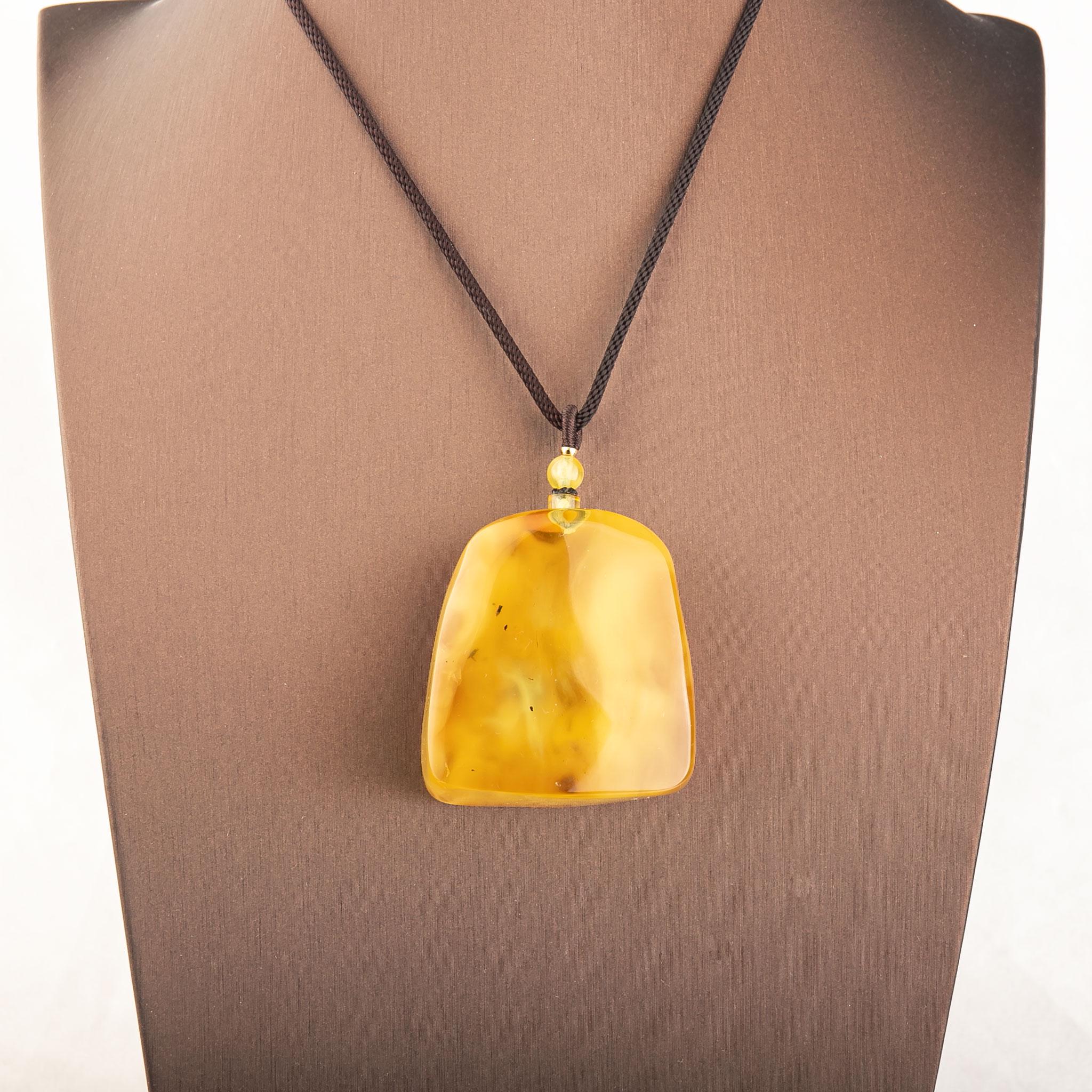 Collier Vintage En Ambre Naturel - Longueur 56 Cm - Made In Italy - Occasion