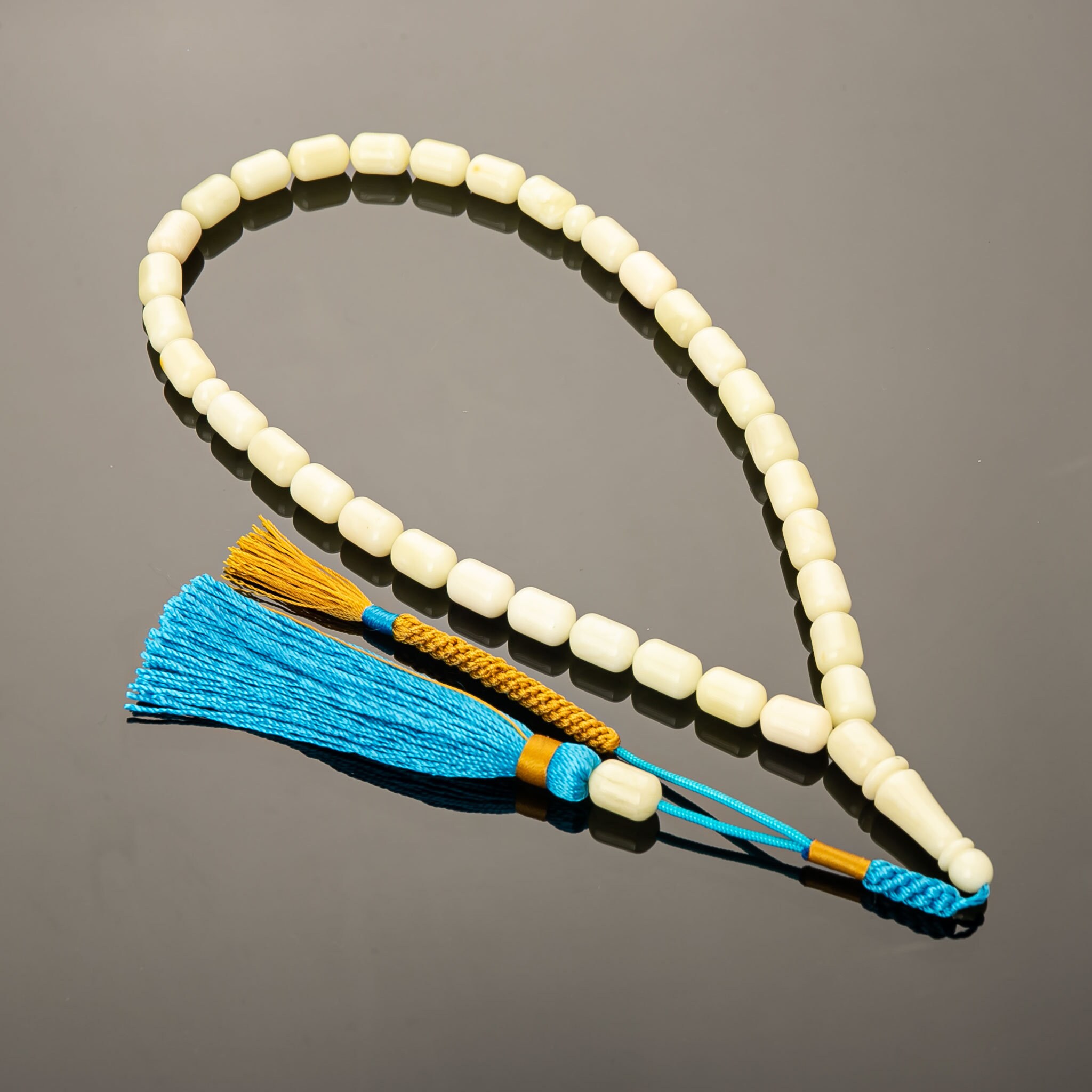Tasbih En Véritable Ambre Baltique - 33 Perles De Prière Islamique, Parfait Pour La Méditation Et Le Stress