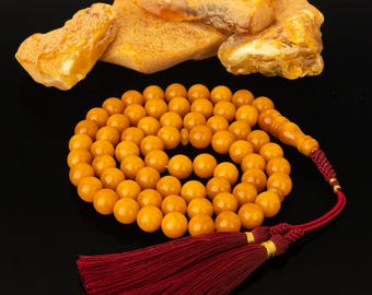 Amber Tasbih 66 Beads, 53g | Islamic Prayer Beads | Vintage Style Rosary Gift