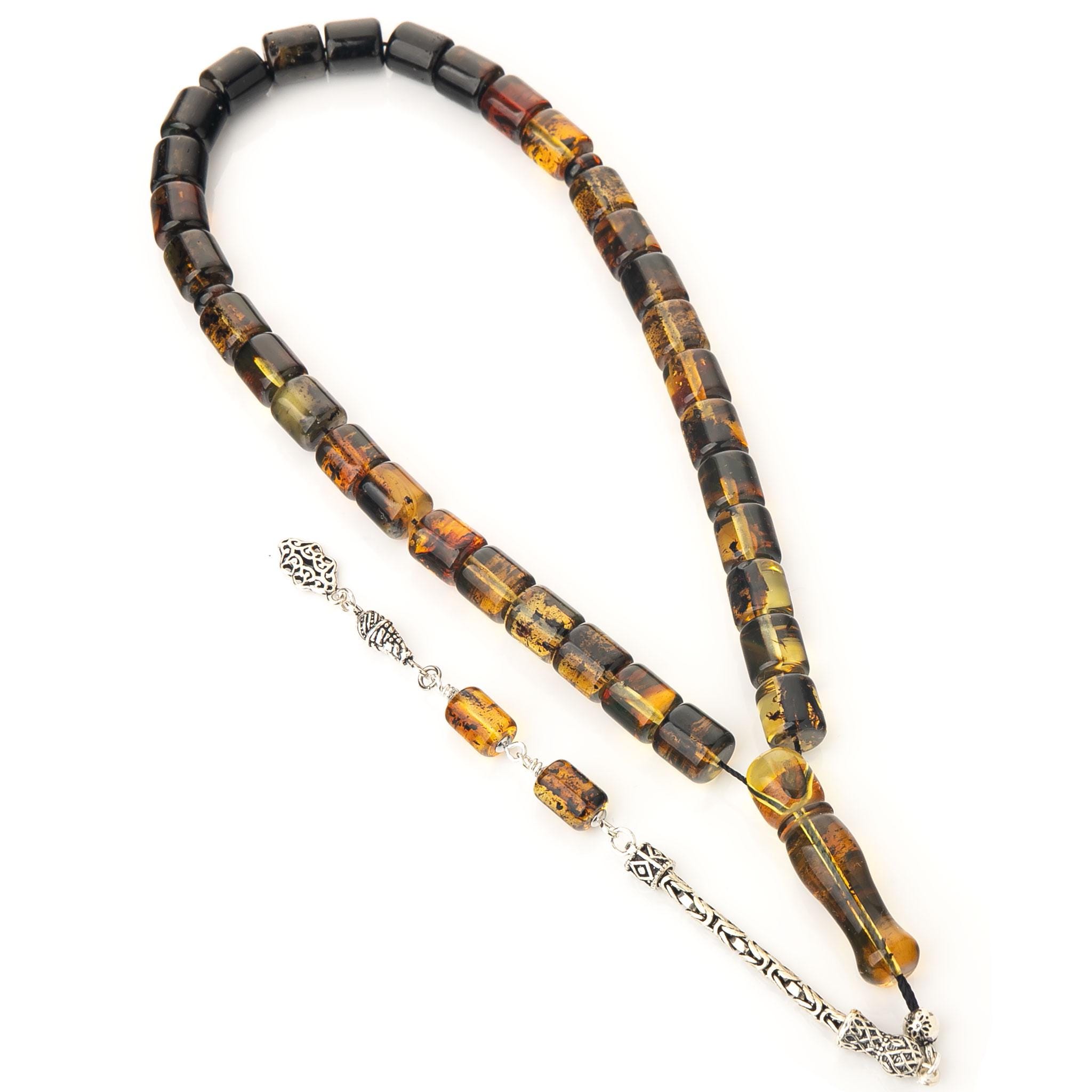 Chapelet Islamique (Tasbih) En Ambre Baltique - 33 Perles Rondes 6 Mm, Lituanie