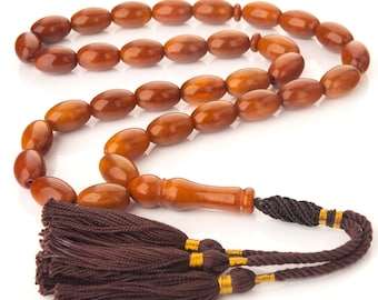 Large Vintage Style Amber Tasbih - Brend Old Germany Amber Prayer Beads, 65g