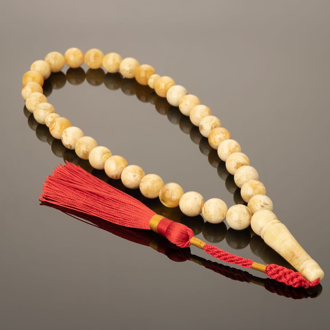 Luxury Islamic Tesbih Real Amber 33 Count Orange Beads
