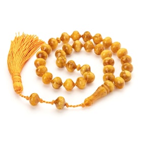 Amber Tasbih|Handmade Muslim Rosary of Baltic Amber|33 Islamic Prayer Beads,30g|KehribarIMisbaha| Subha|Muslim Gift|