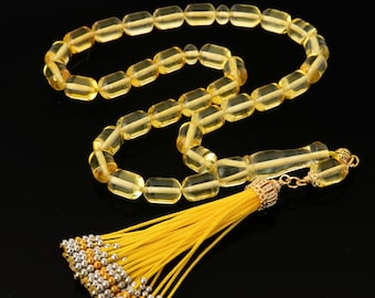 Genuine Baltic Amber Tasbih -33 Islamic Prayer Beads-Handcrafted amber rosary - Spiritual Gift