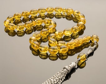 Handcrafted Amber Tasbih|33 Islamic Prayer Beads,58g|Misbaha|Tesbih|Sibha|Muslim gift amber|