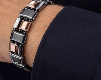 Triple Strength Magnetic Hematite Bracelet for Men & Women – Deep Copper Magnetic, Classic Smooth Fit