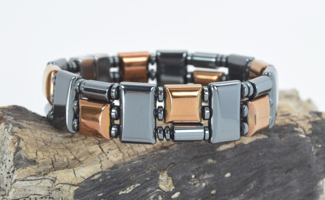 Mixed Metals Triple Chain Magnetic Bracelet