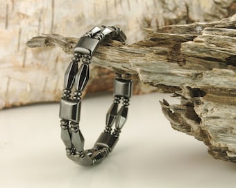Magentisches Armband aus 100% schwarzen magnetischen Hämatitsteinen ~ Herren oder Damen Armband ~ schnelle Lieferung ~ Massarbeit