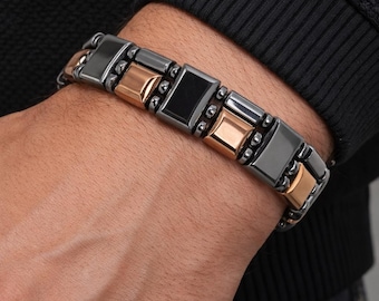 Triple Strength Magnetic Hematite Bracelet for Men & Women – Copper Magnetic Bracelet, Classic Smooth Fit