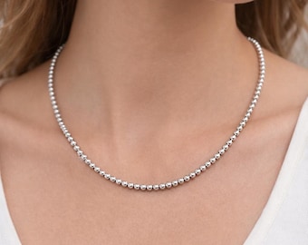 Dainty Silver round hematite stone Bracelet/Necklace/Choker/Anklet/Women's Magnetic Silver/Woman's gift/Magnetic Jewelry/Handmade/