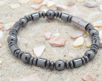 Men's Women's Extra Strength 100% Black Magnetic bracelet/anklet/Extra Strength Magnetic clasp/handmade/Quick shipping