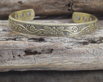 Special Sale!!Golden Brass colored Copper Magnetic Therapy Bracelet/Copper cuff magnetic/copper bracelet/Special Sale/Discounted